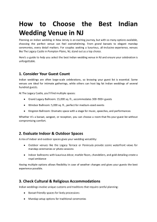 How to Choose the Best Indian Wedding Venue in NJ.docx
