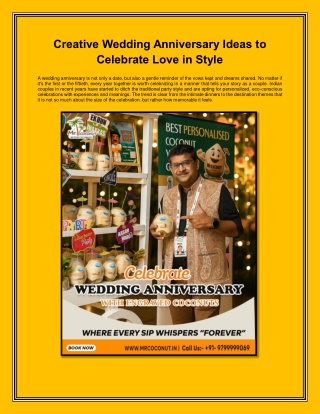 Creative Wedding Anniversary Ideas to Celebrate Love in Style