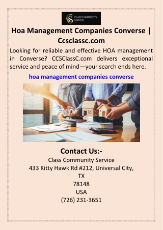 Hoa Management Companies Converse Ccsclassc.com