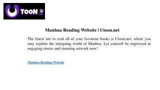 Manhua Reading Website Utoon.net