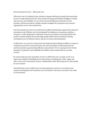 Data Annotation Services