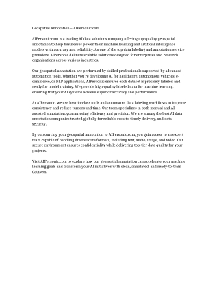 Geospatial Annotation