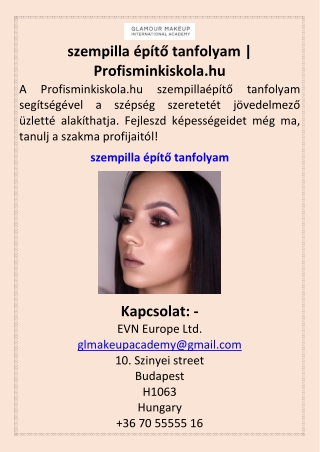 szempilla építő tanfolyam Profisminkiskola.hu