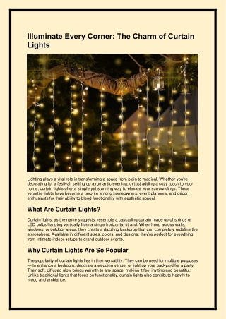 Illuminate Every Corner-The Charm of Curtain Lights
