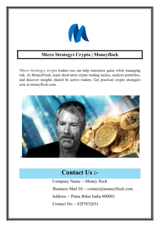 Micro Strategys Crypto  Moneyflock