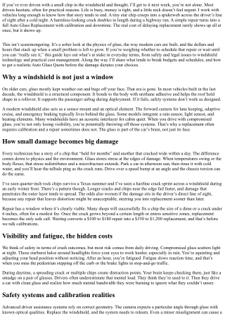 The True Cost of Delaying Auto Glass Replacement