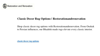 Classic Decor Rug Options  Restorationandrenovation