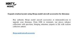 Expand aviation layouts using Herpa model aircraft accessories for dioramas