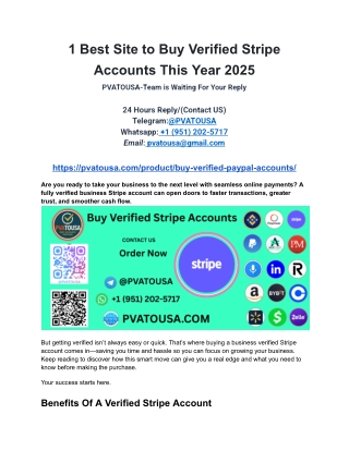 1 Best Site to Buy Verified Stripe Accounts This Year 2025