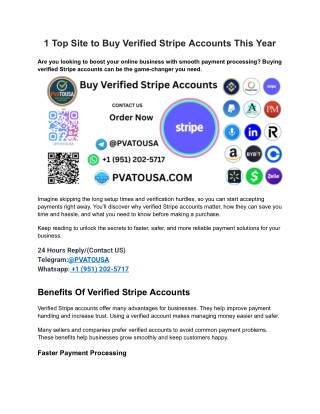 1 Top Site to Buy Verified Stripe Accounts This Year
