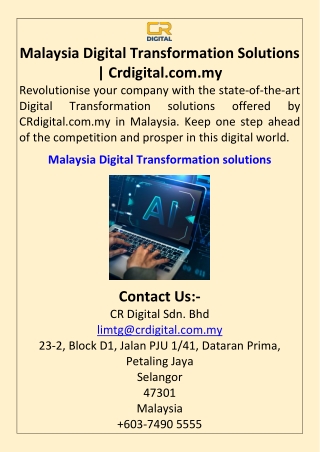Malaysia Digital Transformation Solutions  Crdigital.com.my