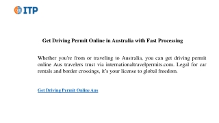 Get Driving Permit Online in Australia with Fast Processing