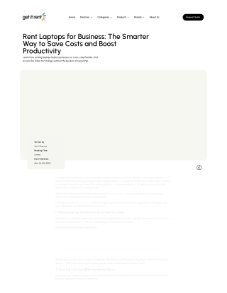 Rent Laptops for Business: The Smarter Way to Save Costs and Boost Productivity