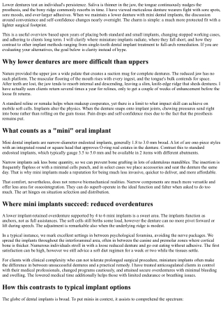 Mini Dental Implants for Lower Dentures: Boosted Fit Without Significant Surgica