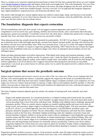 Custom-made Implant Restorations: Matching Forming, Shade, and Function