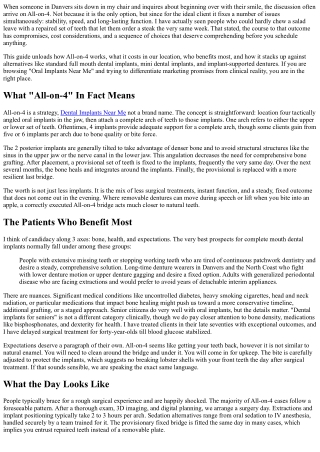 All-on-4 Complete Mouth Dental Implants in Danvers: Costs and Benefits