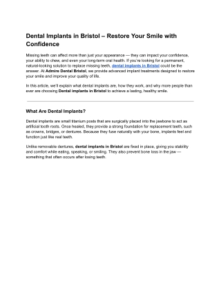 Dental implants in Bristol