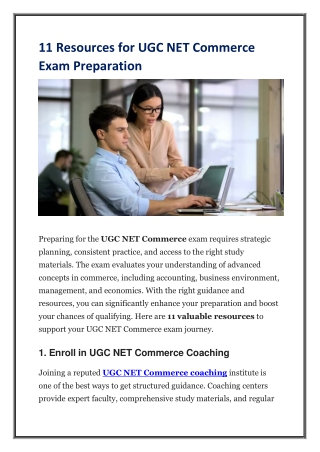 11 Resources for UGC NET Commerce Exam Preparation