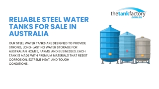 Reliable Steel Water Tanks for Sale in Australia