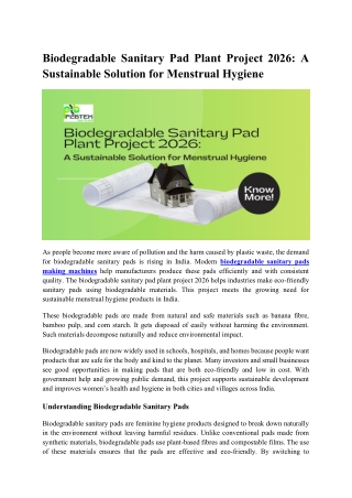 Biodegradable-Sanitary-Pad-Plant-Project-2026-p2b-tek