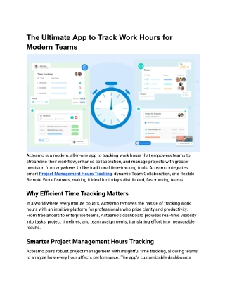 The Ultimate App to Track Work Hours for Modern Teams