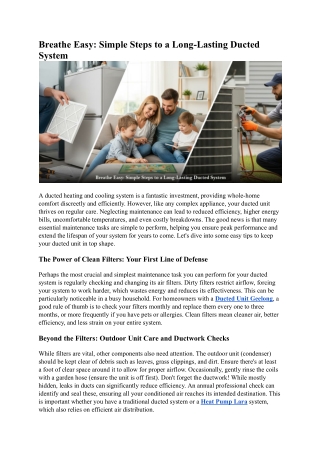 Breathe Easy Simple Steps to a Long-Lasting Ducted System.docx