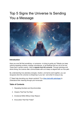 Top 5 Signs the Universe Is Sending You a Message