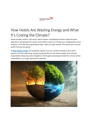 How Hotels Are Wasting Energy and What It’s Costing the Climate?