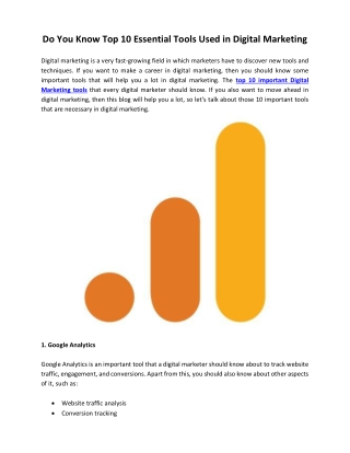 Do You Know Top 10 Essential Tools Used in Digital Marketing