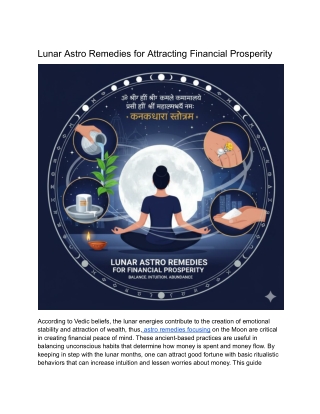 Lunar Astro Remedies for Attracting Financial Prosperity