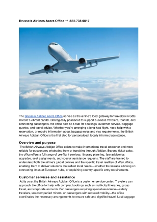 Brussels Airlines Accra Office  1-888-738-0817