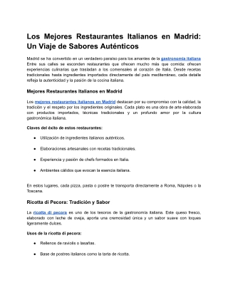 Los Mejores Restaurantes Italianos en Madrid_ Un Viaje de Sabores Auténticos