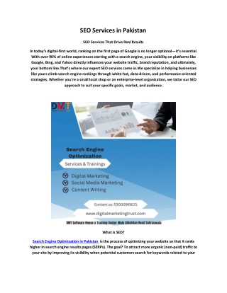 SEO Services in Pakistan