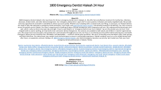 1800 Emergency Dentist Hialeah 24 Hour