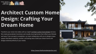 Architect Custom Home Design Crafting Your Dream Home