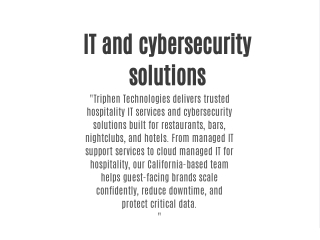 IT and cybersecurity solutions