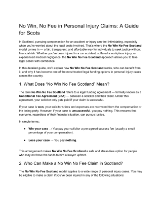 No Win, No Fee in Personal Injury Claims_ A Guide for Scots