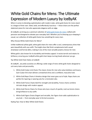 White Gold Chains for Mens