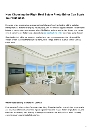 How Choosing the Right Real Estate Photo Editor Can Scale Your Business
