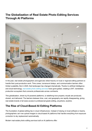 The Globalization of Real Estate Photo Editing Services Through AI Platforms