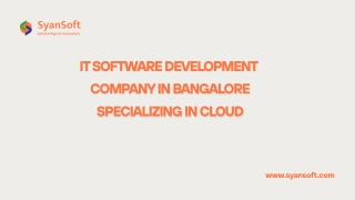 IT Software Development Company in Bangalore Specializing in Cloud