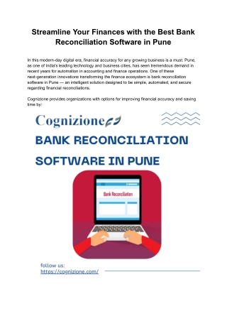Streamline Your Finances with the Best Bank Reconciliation Software in Pune