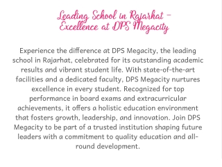 Leading School in Rajarhat – Excellence at DPS Megacity
