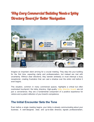 Why Every Commercial Building Needs a Lobby Directory Board for Better Navigatio