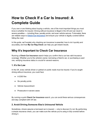 Check Car Insurance