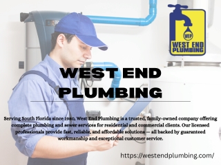 Residential Plumbing Services Sunrise - West End Plumbing