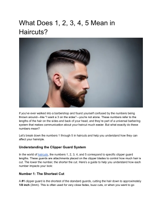 What Does 1, 2, 3, 4, 5 Mean in Haircuts