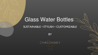 Glass Water Bottles by Chaudhary Glass Pack LLC