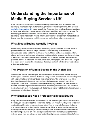 media buying services uk