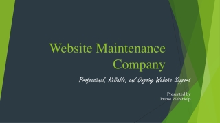 Website Maintenance Company